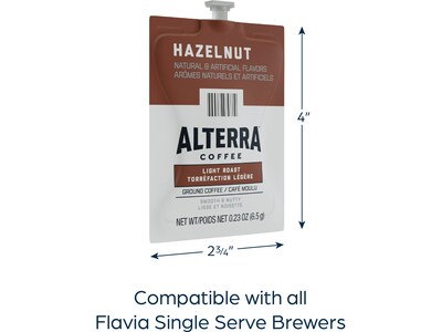 Alterra Hazelnut Coffee Flavia Freshpacks, Light Roast, 40/Carton (48722)