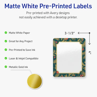 Avery Rectangle Multipurpose Labels, 4 x 3-1/3, White, 40/Pack (19479370490)