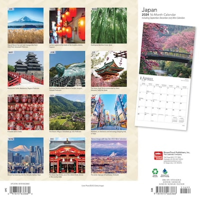 2024 BrownTrout Japan 12 x 24 Monthly Wall Calendar (9781975463366)
