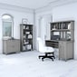 Bush Furniture Salinas Mission Desk with Hutch, Lateral File Cabinet and 5 Shelf Bookcase, Cape Cod Gray (SAL002CG)