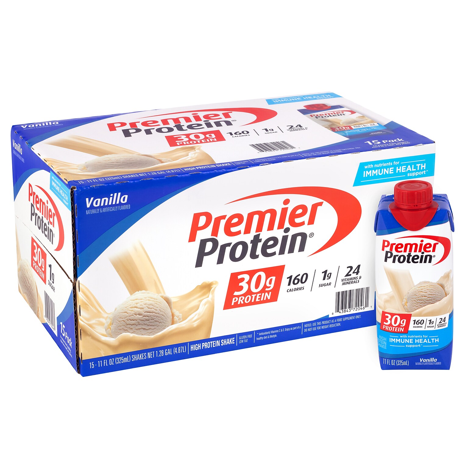 Premier Protein Vanilla Protein Shake, 11 oz., 15/Pack (220-02614)