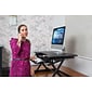 Rocelco 32" Height Adjustable Standing Desk Converter with Anti Fatigue Mat, Stand Up Laptop Riser, Black (R EADRB-MAFM)