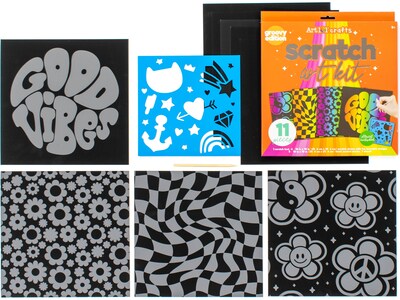 Art 101 Crafts Scratch Art Kits, 3/Pack (90041MB)