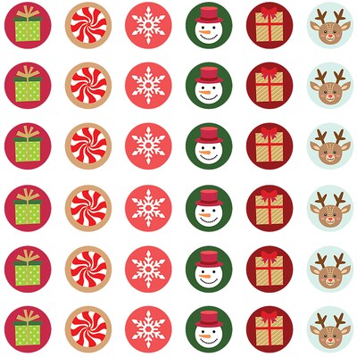 Teacher Created Resources Winter Holiday Mini Stickers, 378/Pack, 12 Packs/Bundle (TCR6947-12)