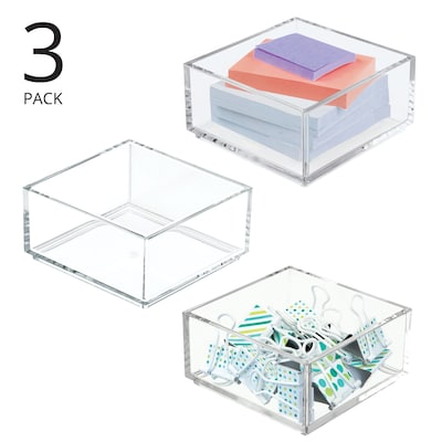 iDESIGN 3-Piece Plastic Stackable Drawer Organizer Set, Clear (28176M3)