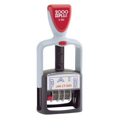 2000 Plus Dater, PAID, Blue and Red Inks (011033)