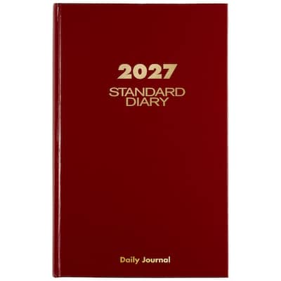 2027 AT-A-GLANCE Hardcover Diary, 7.75 x 12, Ruled, Red (SD377-13-27)