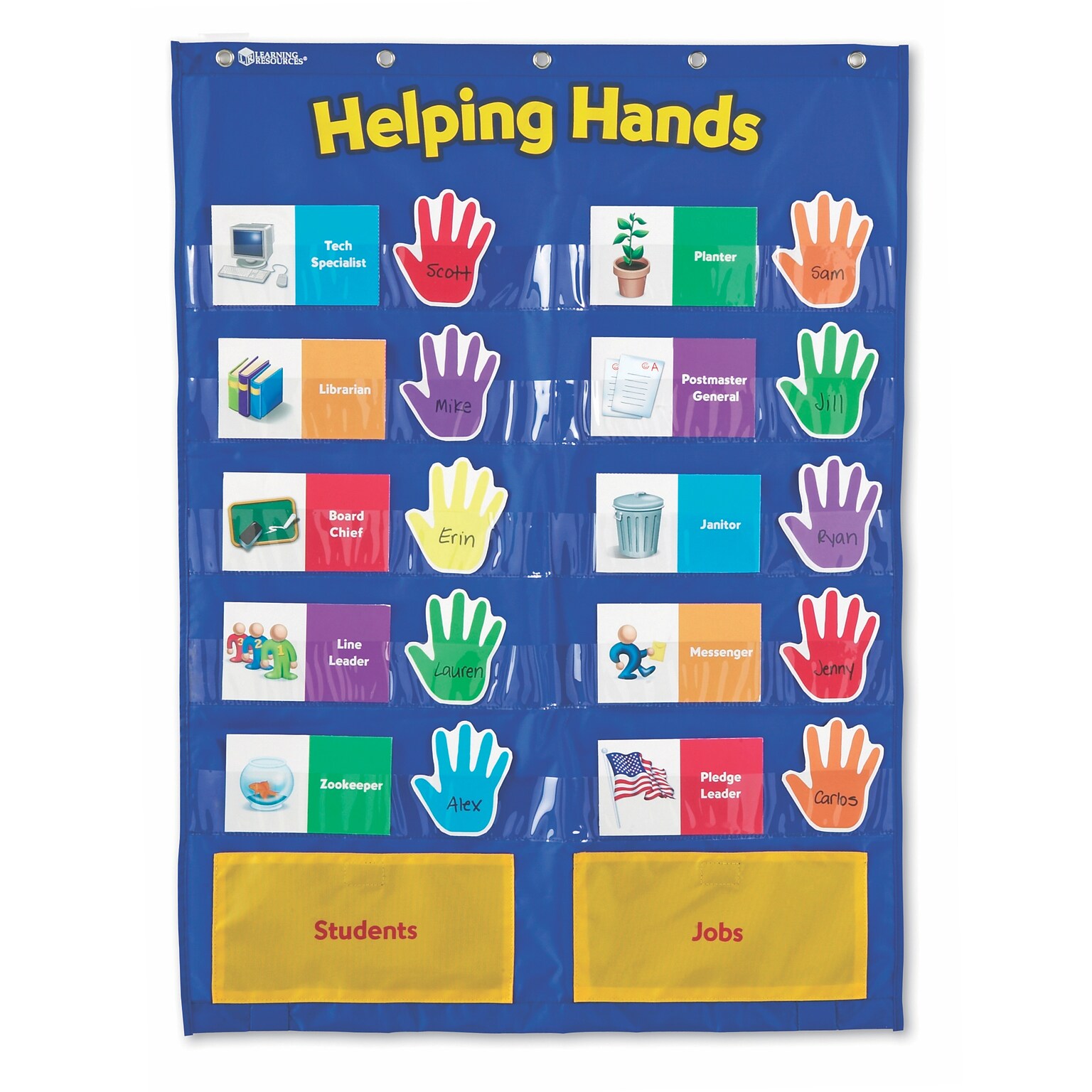 Learning Resources 22-Pocket Helping Hands Pocket Chart, 29.5 x 22 (LER2903)