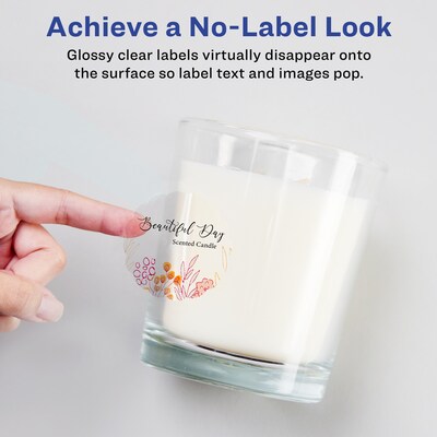 Avery Laser/Inkjet Multipurpose Labels, 2.5 x 2.5, Glossy Clear, 90/Pack (94516)