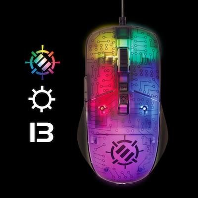 Enhance Voltaic 2 Ergonomic Ambidextrous Laser USB Gaming Mouse, Multicolored (9033569)