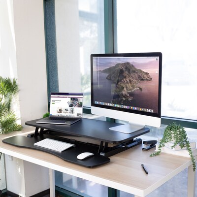 Mount-It! 36"W Manual Adjustable Standing Desk Converter, Black (MI-8050)