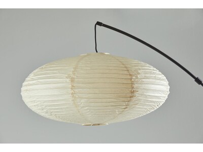 Adesso Corinne 80" Antique Bronze Floor Lamp with Oval Off-White Shade (5024-01)