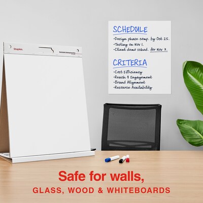 Staples Stickies Tabletop Easel Pad, 20" x 23", White, 20 Sheets/Pad (23448)