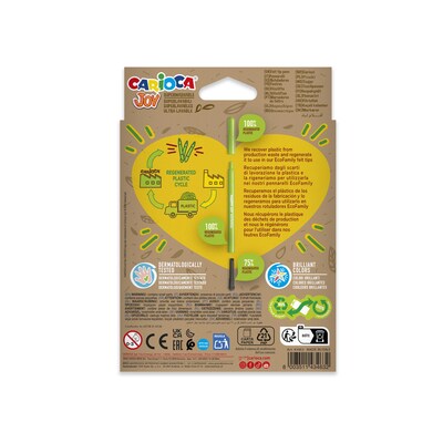 CARIOCA Joy Eco Washable Kids Markers, Fine Tip, Assorted Colors, 24/Pack, 2/Bundle (CRA43463-2)