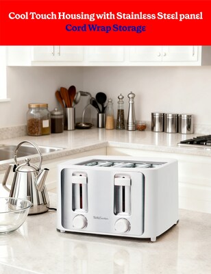 Betty Crocker 4-Slice Pop-Up Toaster, White (BC-5635W)