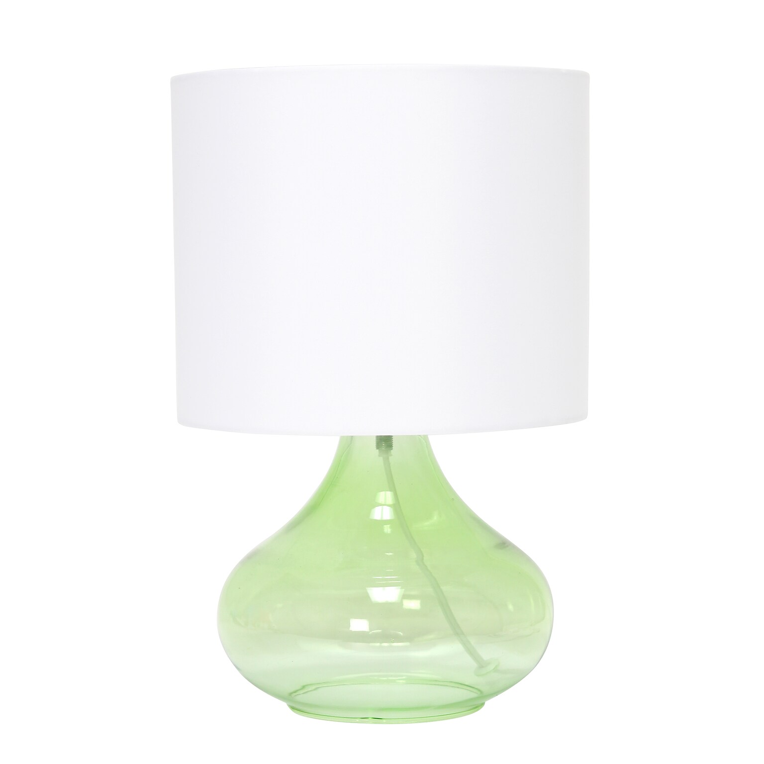 Creekwood Home Modern Glass 13.75 LED Table Lamp, Green/White (CWT-1014-GW)