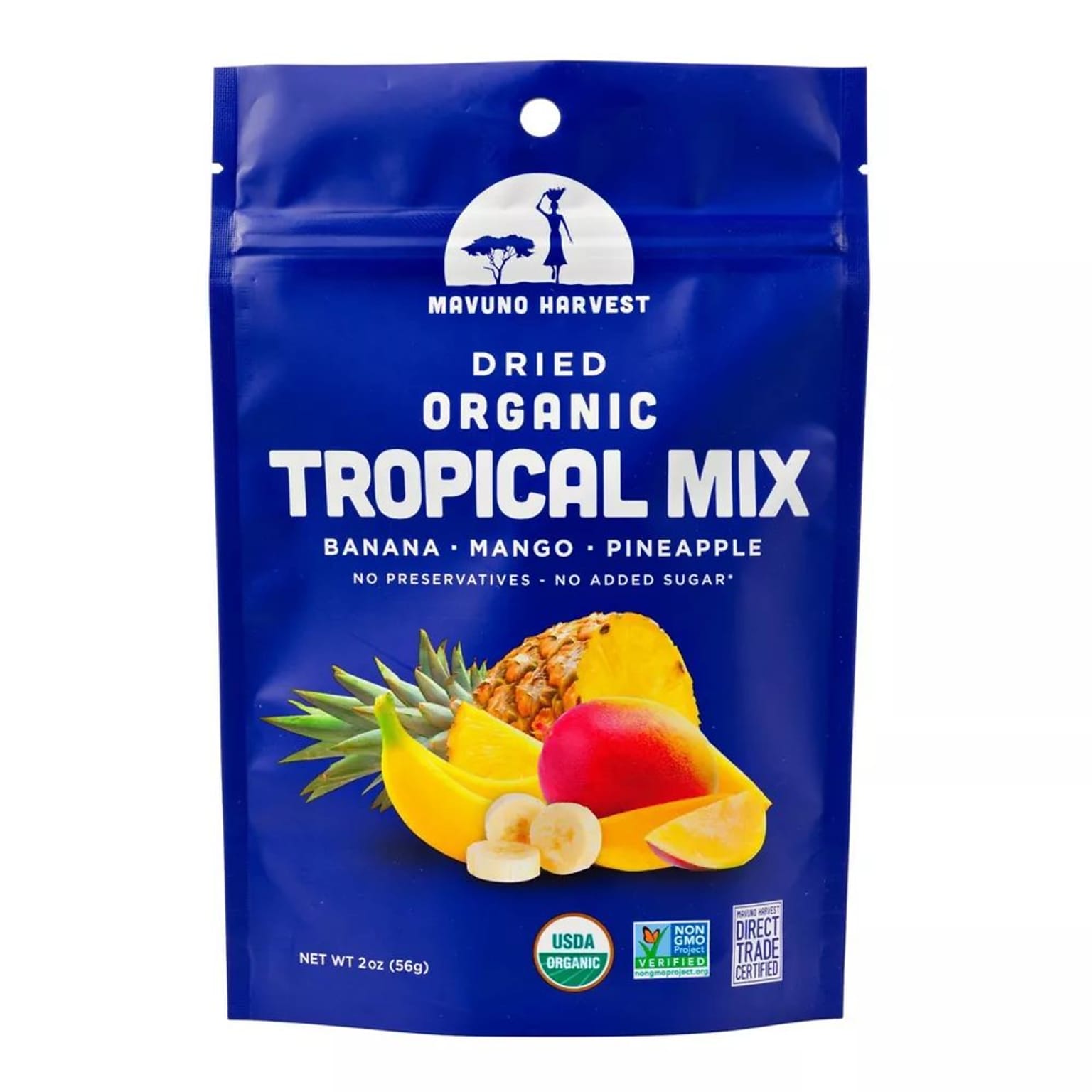 Mavuno Harvest Gluten Free Organic Dried Tropical Mix Fruit Snacks, 2 oz., 6 Bags/Pack (MAHW-TROP2OZ6PK)