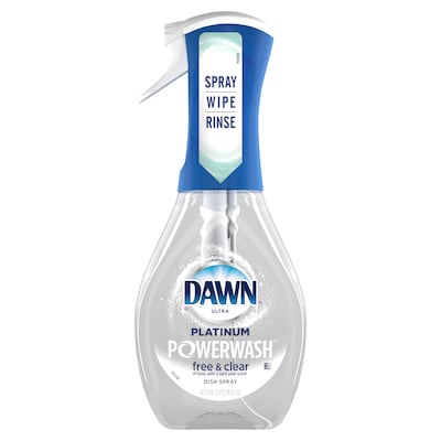 Dawn Ultra Platinum Powerwash Free & Clear Dish Soap Spray, Light Pear Scent, 16 oz. (65732)