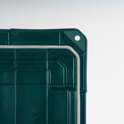 Remington Heavy-Duty Rolling 20 Gal. Storage Container with Latching Lid, Plastic, Black & Green, 2/Pack (500511)