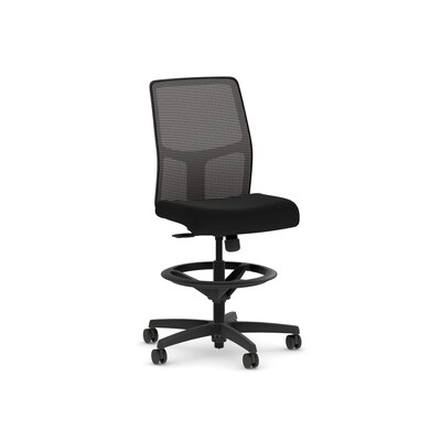 HON Ignition 2.0 Armless Ergonomic Fabric Swivel Task Chair, Black (HONSM0NHMC10BXS)