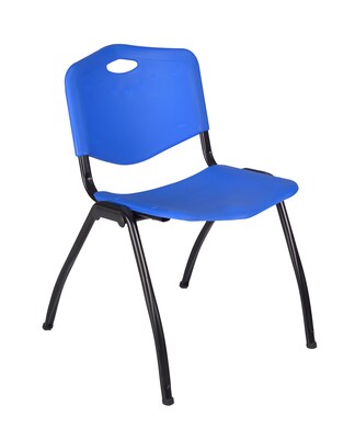 Regency 42" Round Laminate Maple Table with 4 M Stacker Chairs, Blue (TKB42RNDPL47BE)
