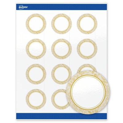 Avery Round Laser/Inkjet Multipurpose Labels, 2 Dia., White, 120/Pack (19479371062)