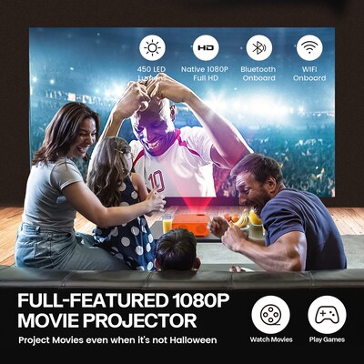 AAXA HP4 Halloween Wireless Portable LCD Home Theater Projector, Orange (HP-400-00)
