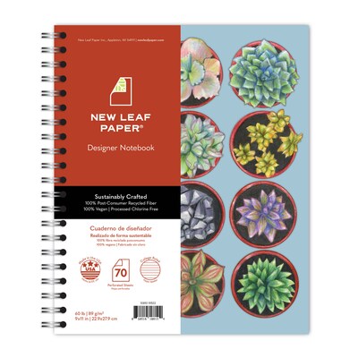 Roaring Spring New Leaf 1-Subject Notebooks, 9" x 11", College Ruled, 70 Sheets, Multicolor, 12/Carton (10843CS)