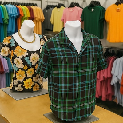 Azar Male & Female White Plastic Bust, Torso Mannequin, 12" Square Metal Base, 2/Pack (900927-WHT)