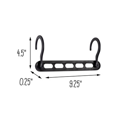 Honey Can Do Set of 5 Collapsible Plastic Hangers and 50 Velvet Non-Slip Hangers, Black (HNG-09217)