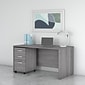 Bush Business Furniture Studio C 60"W Office Desk with Mobile File Cabinet, Platinum Gray (STC014PGSU)