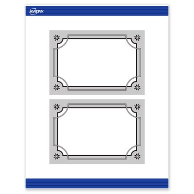 Avery Silver-Metallic Black Matte Blank Card, White, 20/Pack (S00-FKC)