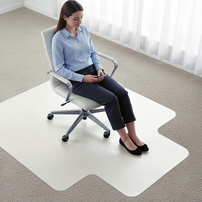 Floortex Computex Advantagemat Carpet Chair Mat with Lip, 45 x 53, Medium-Pile, Clear (31341526LV)
