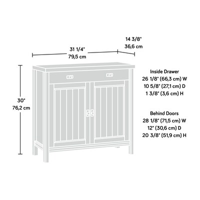 Sauder Costa 30"H Storage Cabinet with 2 Shelves, Chalked Chestnut (419960)