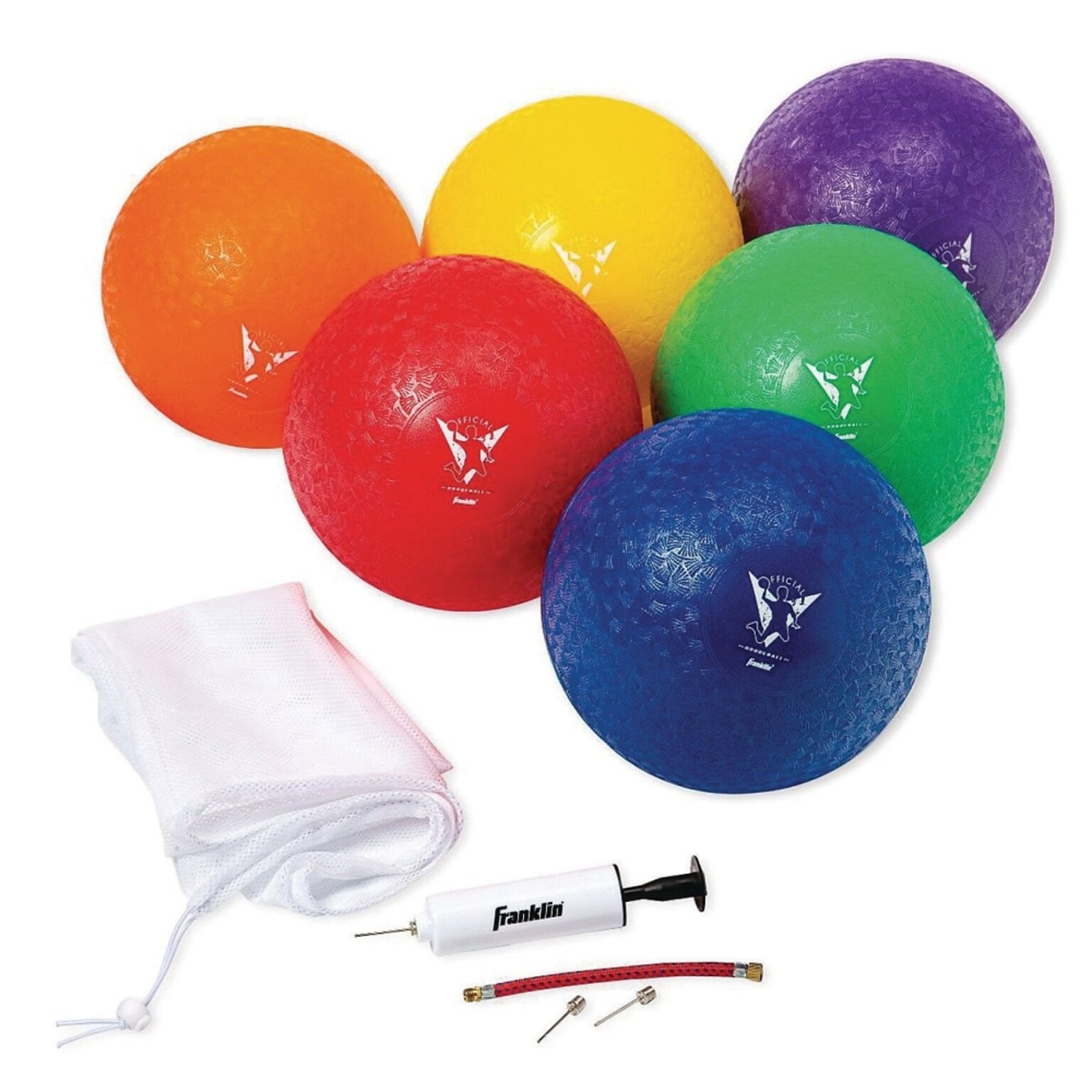 Franklin 7” Inflatable Vinyl Dodgeballs,Assorted Colors, 6/Pack (W14714)