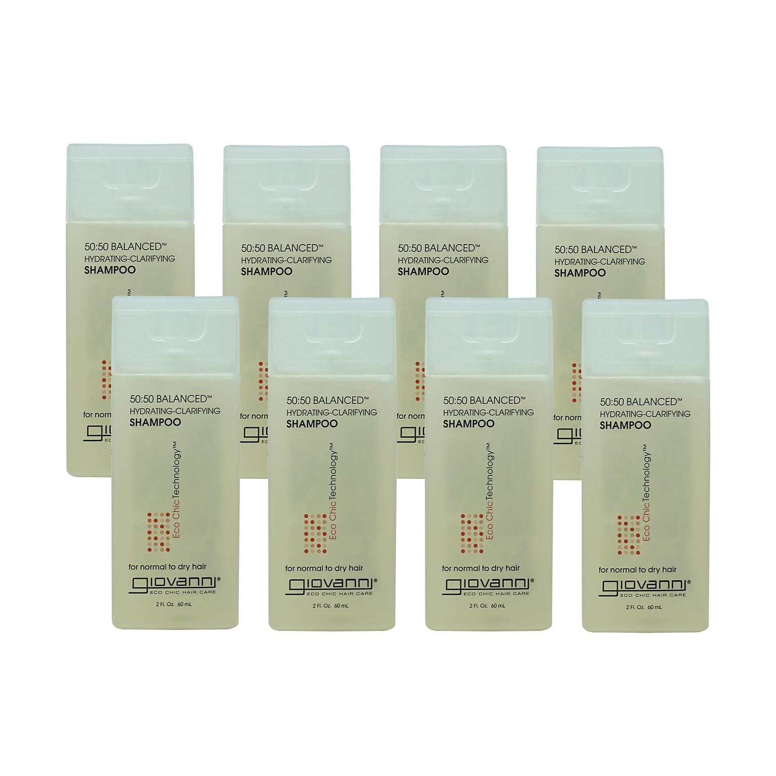 Giovanni® 50:50 Balanced? Hydrating-Clarifying Shampoo, 2 oz Bottle, 8 Bottles/Bag, 6 Bags/Carton