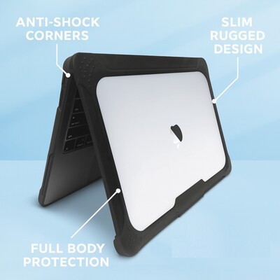 SaharaCase Venture Series Hard Shell Case for MacBook Pro 13-Inch (M1/M2 Chip), Shock-Absorbing, Clear/Black (LT00108)