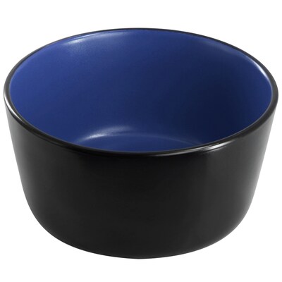 Elama Bacarra Stoneware Dinnerware Set, Black/Blue, 16 Piece (935120578M)