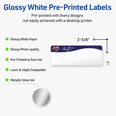Avery Rectangle Multipurpose Labels, 1 x 2-5/8, White, 160/Pack (19479370439)