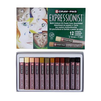 Sakura Cray-Pas Expressionist Oil Pastels, Skin Tone, 12/Set (SAKXLP12SA)