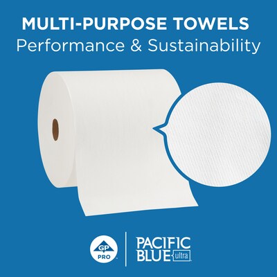 Pacific Blue Ultra Hardwound Paper Towels, 1-Ply, 6 Rolls/Carton (26490)