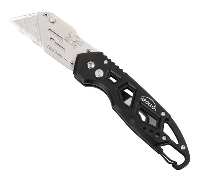 Apollo Foldable Black Utility Knife