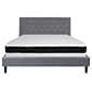 Flash Furniture Roxbury Tufted Upholstered Platform Bed in Light Gray Fabric with Memory Foam Mattress, King (SLBMF28)