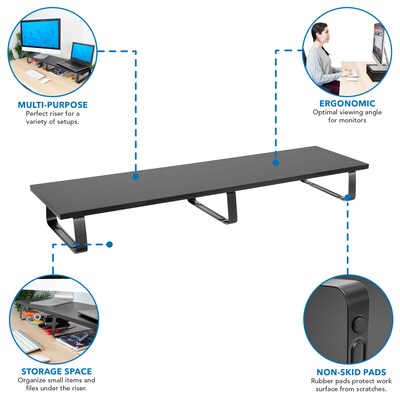 Mount-It! Monitor Stand for Up to 2 Monitors, 39.4" Wide, Black (MI-7267)