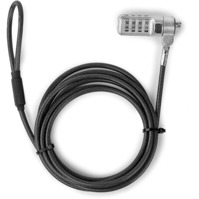 Rocstor Rocbolt W21 Combination Laptop Cable Lock, 6 ft. (Y1RB011-B1)