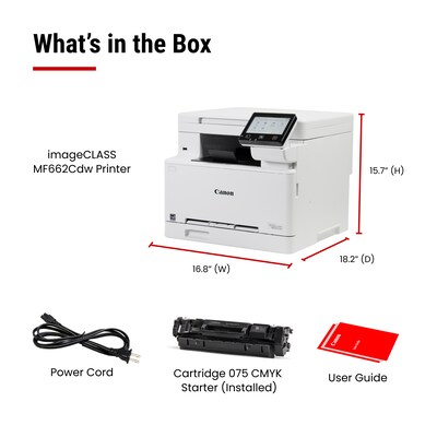 Canon imageCLASS MF662Cdw Wireless Color All-In-One Laser Printer, Best for Home Office (6928C016)