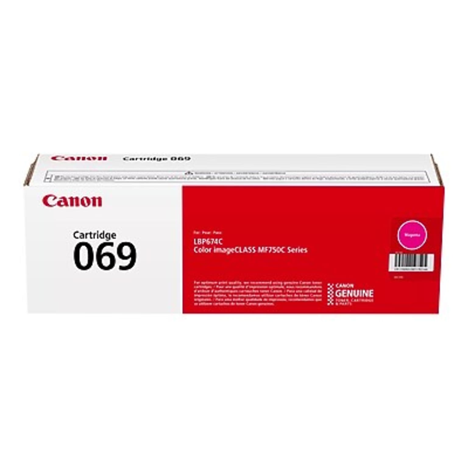 Canon 069 Magenta Standard Yield Toner Cartridge, Print Up to 1,900 Pages (5092C001)