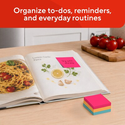 Staples Pop-Up Sticky Notes, 3" x 3", Assorted Colors, 600 Sheets – Dispenser-Ready Notes for Reminders & Office Use