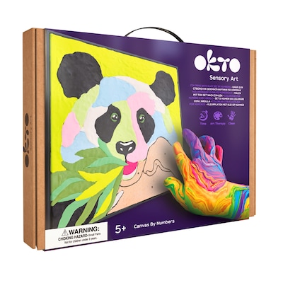 OKTO Clay-by-Number Panda Air-Dry Clay Art Kit, 17/Set (OKT20000)