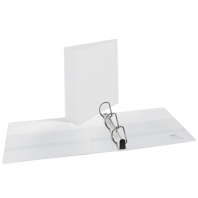 Avery Nonstick Heavy Duty 2" 3-Ring View Binders, Slant Ring, White (5504)